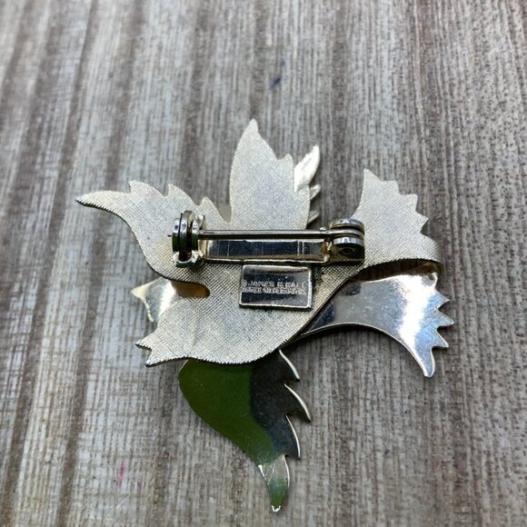 James H Hall Vintage Gold Tone Double Bird Flying Pin Brooch - Picture 6 of 7